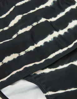 One-Shoulder Tie-Dye Bikini Set Black