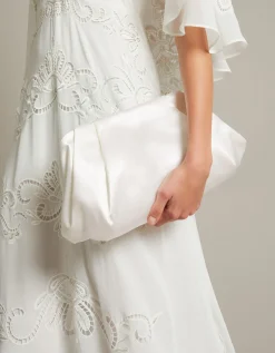Oona Pleat Satin Clutch Bag