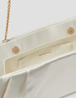 Oona Pleat Satin Clutch Bag