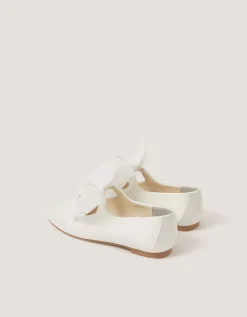 Organza Bow Ballet Flats Ivory
