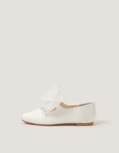 Organza Bow Ballet Flats Ivory