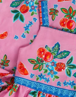 Oriana Fruit Print Hanky Hem Dress Pink