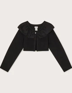 Oversized Collar Cardigan Black