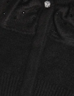Oversized Collar Cardigan Black