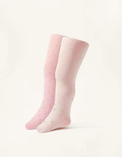 2-Pack Baby Glittery Print Tights Multi