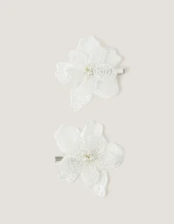 2-Pack Beaded Flower Hair Clips