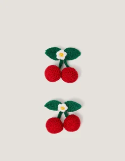2-Pack Crochet Cherry Hair Clips