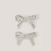 2-Pack Diamanté Bow Hair Clips