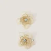 2-Pack Diamanté Flower Hair Clips