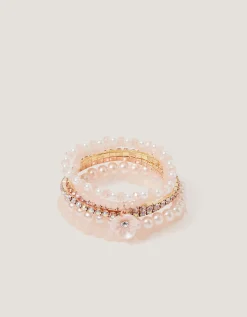 6-Pack Flower Beaded Bracelets