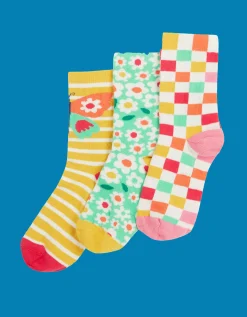 3-Pack Frugi Print Socks Multi