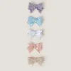 5-Pack Glitter Bow Hair Clips