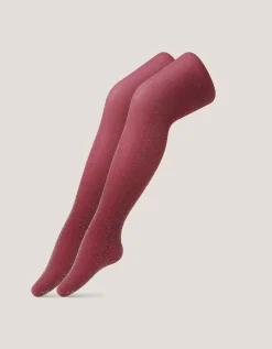 2-Pack Glitter Tights Red