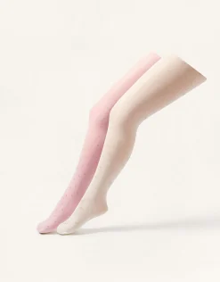 2-Pack Glittery Print Tights Multi