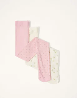 2-Pack Glittery Print Tights Multi