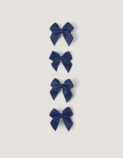 4-Pack Mini Bow School Hair Clips