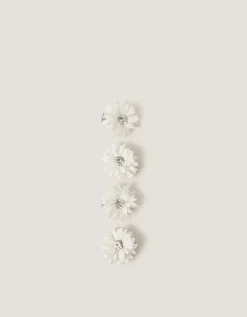4-Pack Mini Jewel Flower Hair Clips