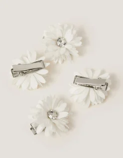 4-Pack Mini Jewel Flower Hair Clips