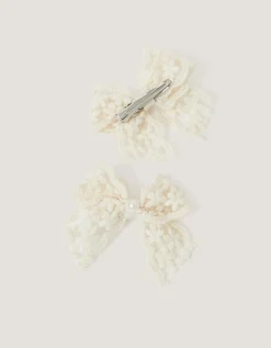 2-Pack Mini Lacy Bow Hair Clips