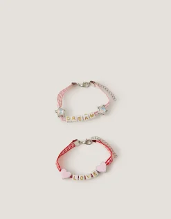 2-Pack Mon Cheri Bead Gingham Bracelets