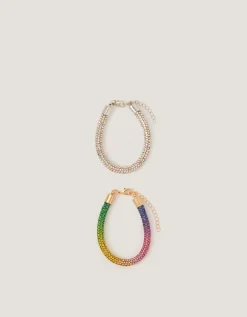 2-Pack Rhinestone Tube Bracelets