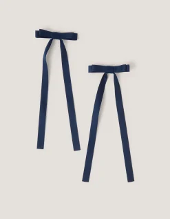 2-Pack Ribbon Bow School Hair Clips