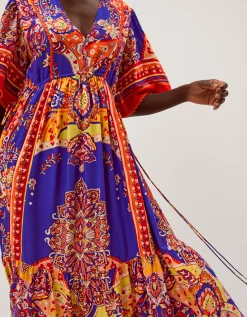 Padma Printed Midi Dress Blue