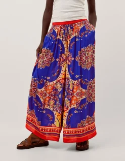 Padma Printed Palazzo Trousers Blue