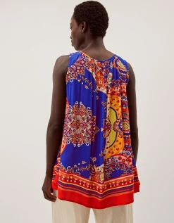 Padma Sleeveless Printed Top Blue