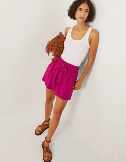 Paige High Waist Drawstring Shorts Pink