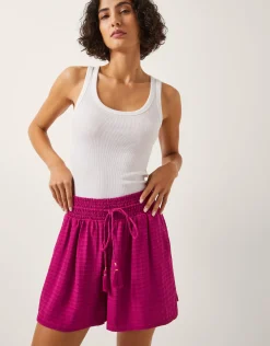 Paige High Waist Drawstring Shorts Pink