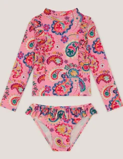Paisley UPF50+ Rash Vest Swim Set Pink