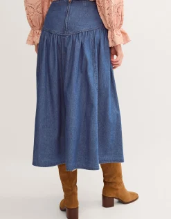 Paloma Denim Midi Skirt Blue