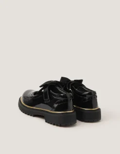 Patent Mary Jane Brogue School Shoes Black