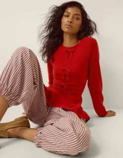 Paula Bow Peplum Jumper Red