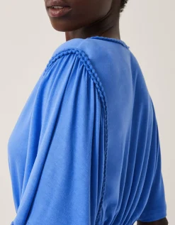 Paula Braided Jersey Midi Dress Blue