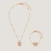 Pearl Butterfly Necklace & Bracelet Set