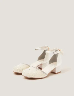 Pearl Embellished Two Part Heels Ivory