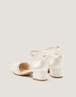 Pearl Embellished Two Part Heels Ivory