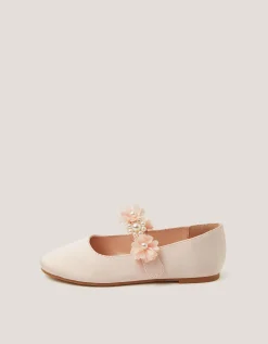 Pearl Flower Ballet Flats Pink