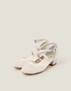 Pearly Criss Cross Heels Ivory