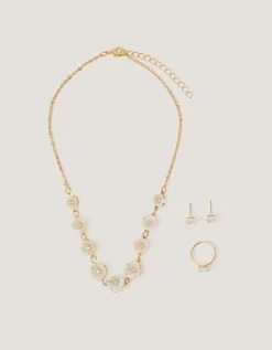 Pearly Flower Jewellery Set