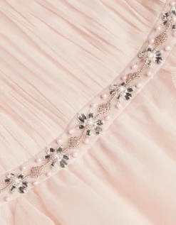 Pennie Embellished Ruffle Party Dress Pink