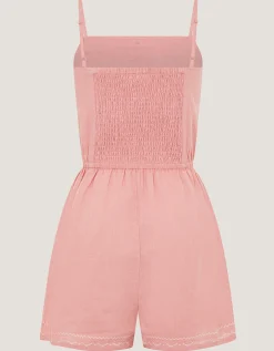 Pineapple Embroidered Playsuit Pink