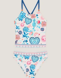 Pineapple Print Tankini Set Cream