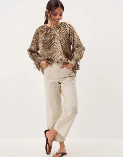 Pippa Animal Print Blouse Green