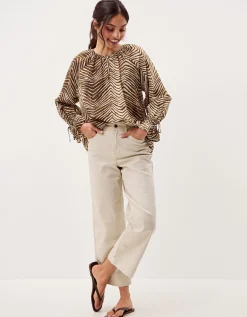 Pippa Animal Print Blouse Green