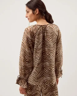 Pippa Animal Print Blouse Green