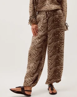 Pippa Animal Print Harem Trousers Green