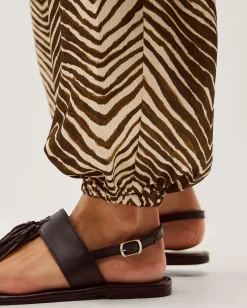 Pippa Animal Print Harem Trousers Green